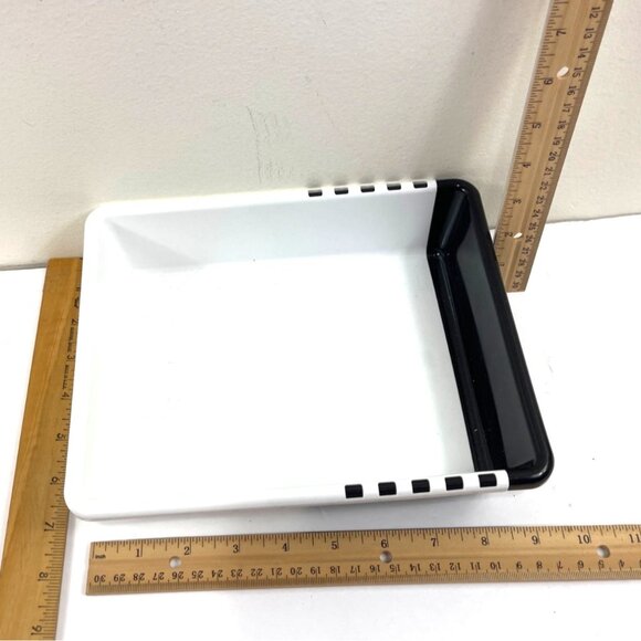 White & Black Plastic Storage Bin 10x7x4 Inches Home/Office Organization Durable - Picture 2 of 8